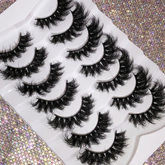 7 Pairs Long Faux Mink Lashes 3D Fluffy Wispy Reusable False Eyelashes