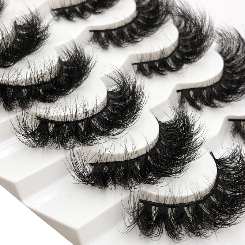 7 Pairs Long Faux Mink Lashes 3D Fluffy Wispy Reusable False Eyelashes