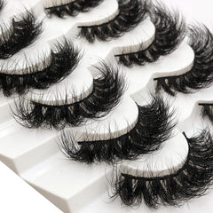 7 Pairs Long Faux Mink Lashes 3D Fluffy Wispy Reusable False Eyelashes