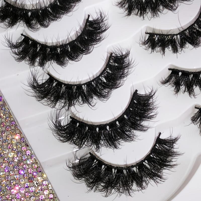 7 Pairs Long Faux Mink Lashes 3D Fluffy Wispy Reusable False Eyelashes