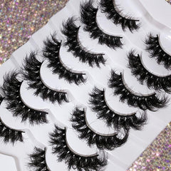 7 Pairs Long Faux Mink Lashes 3D Fluffy Wispy Reusable False Eyelashes