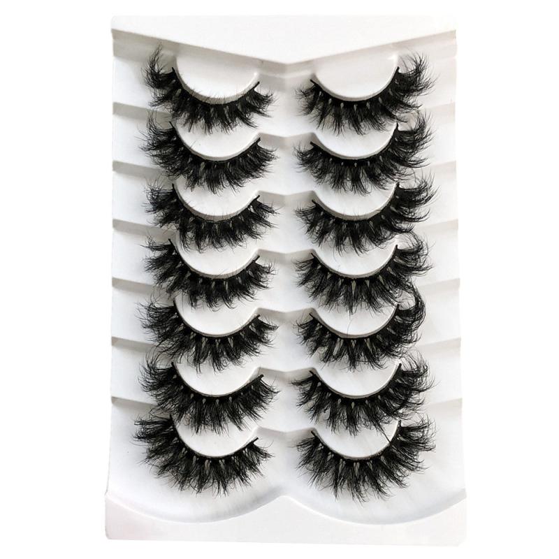 7 Pairs Long Faux Mink Lashes 3D Fluffy Wispy Reusable False Eyelashes