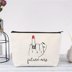 Future Mrs Makeup Bag Travel Pouch Gift For Women Bride To Be Newly Engaged