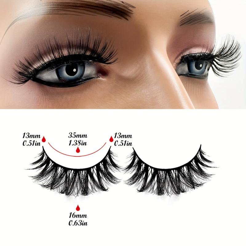 7 Pairs Natural 3D Silk False Eyelashes 16 18mm Dramatic Curling Lashes