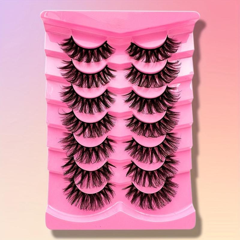 7 Pairs Natural 3D Silk False Eyelashes 16 18mm Dramatic Curling Lashes