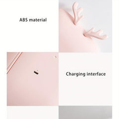 LED Light Makeup Mirror Antlers Decor Square Rechargeable Beauty Mirror