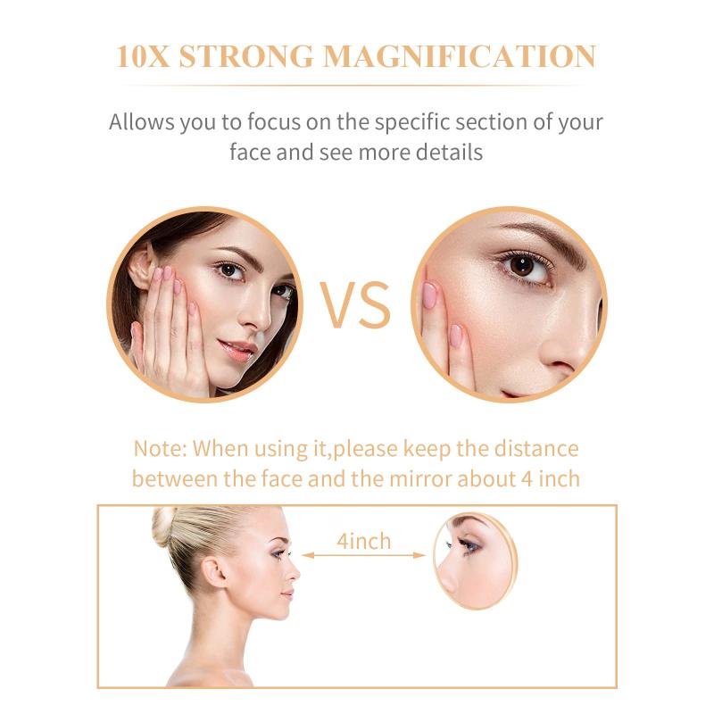 10x Magnification Round Make Up Mirror