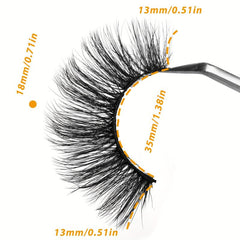 10 Pairs 18mm Dramatic Fluffy False Eyelashes Wispy Faux Mink D Curl Full Lashes
