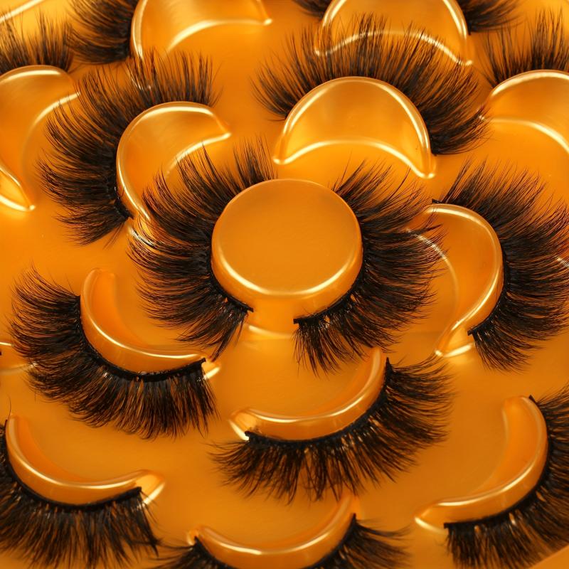 10 Pairs 18mm Dramatic Fluffy False Eyelashes Wispy Faux Mink D Curl Full Lashes