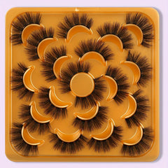 10 Pairs 18mm Dramatic Fluffy False Eyelashes Wispy Faux Mink D Curl Full Lashes