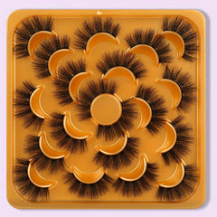 10 Pairs 18mm Dramatic Fluffy False Eyelashes Wispy Faux Mink D Curl Full Lashes