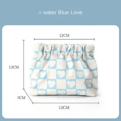 Portable Self-closing Cosmetic Bag for Women