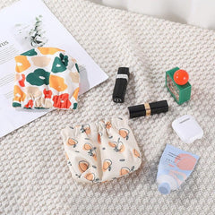 Portable Self-closing Cosmetic Bag for Women