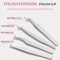 Stainless Steel Lash Tweezers for Eyelash Extensions - Volume Isolation