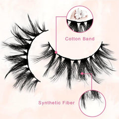 5 Pairs False Eyelashes Faux Mink Lashes D Curling Thick Eyelashes