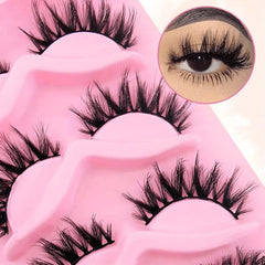5 Pairs False Eyelashes Faux Mink Lashes D Curling Thick Eyelashes
