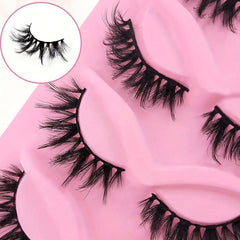 5 Pairs False Eyelashes Faux Mink Lashes D Curling Thick Eyelashes