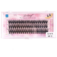Soft Faux Mink Hair Eyelashes Extension 30D, 3 Rows Self Grafting
