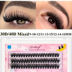 Soft Faux Mink Hair Eyelashes Extension 30D, 3 Rows Self Grafting