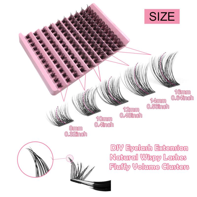 Lash Clusters 120pcs 8-16mm Wispy Individual Lashes D Curl Fluffy Cluster