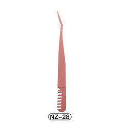 Stainless Steel 2 in 1 Eyelash Tweezers and Curling Clip Beauty Tool