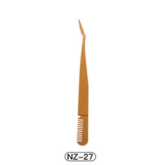 Stainless Steel 2 in 1 Eyelash Tweezers and Curling Clip Beauty Tool