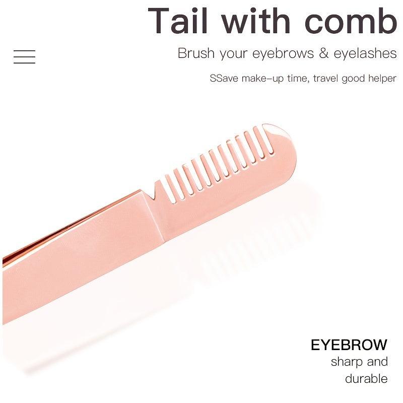Stainless Steel 2 in 1 Eyelash Tweezers and Curling Clip Beauty Tool