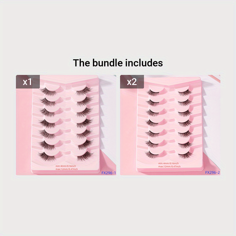 7 Pairs Half Eye Lashes Soft Faux Mink for Makeup and Cosplay