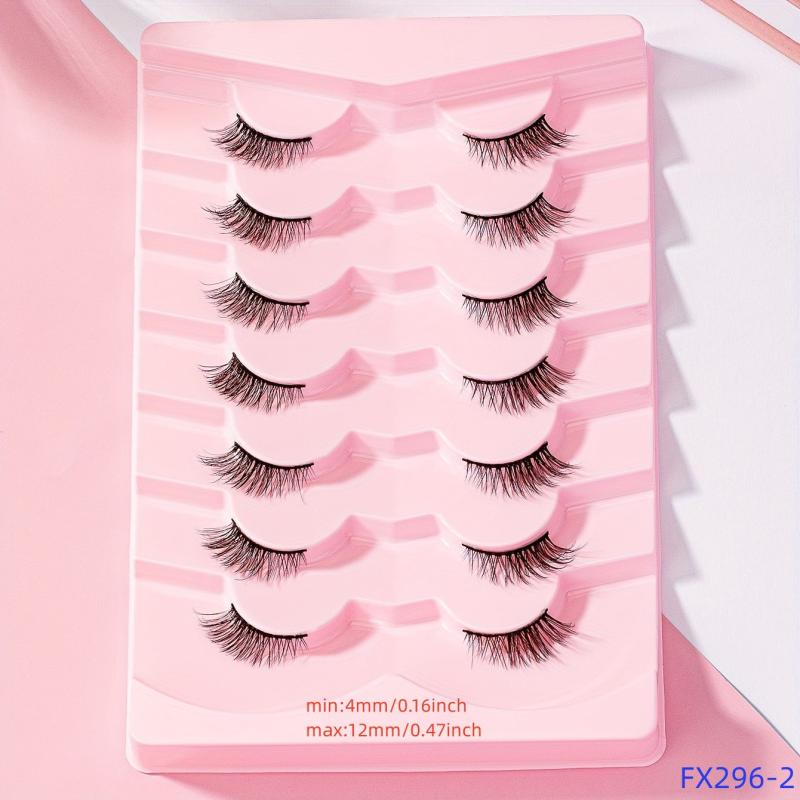 7 Pairs Half Eye Lashes Soft Faux Mink for Makeup and Cosplay