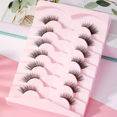 7 Pairs Half Eye Lashes Soft Faux Mink for Makeup and Cosplay