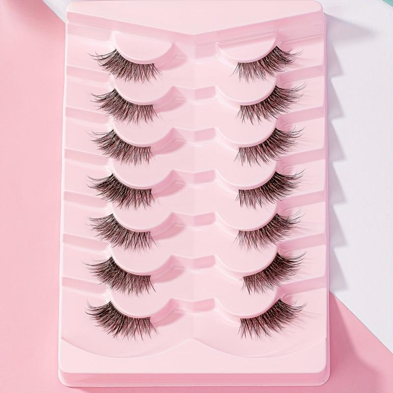 7 Pairs Half Eye Lashes Soft Faux Mink for Makeup and Cosplay