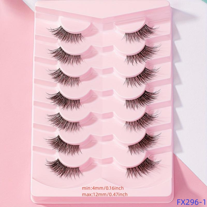 7 Pairs Half Eye Lashes Soft Faux Mink for Makeup and Cosplay