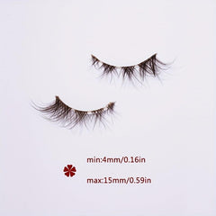 7 Pairs Crisscross Fox Eye Brown False Eyelashes 15mm Clear Band Long Lasting