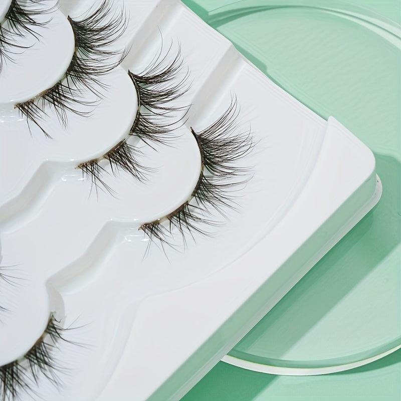 7 Pairs Crisscross Fox Eye Brown False Eyelashes 15mm Clear Band Long Lasting