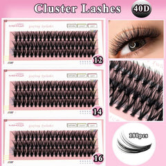 Mikiwi 180Pcs 40D C Curl Mix Cluster Lashes Individual Lashes