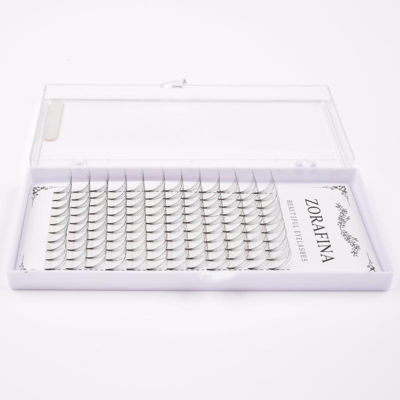 6D False Eyelashes C D Curl Premade Fans Clusters Extension Makeup