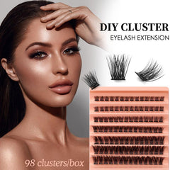 96Pcs Lash Clusters Individual Eyelash Extensions DIY Thin Band Soft Reusable