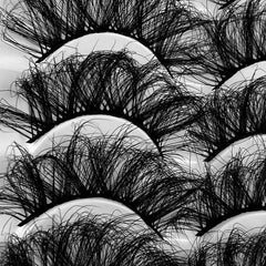 5 Pairs 25mm 8D Mink Lashes Bulk Fluffy Natural False Eyelashes