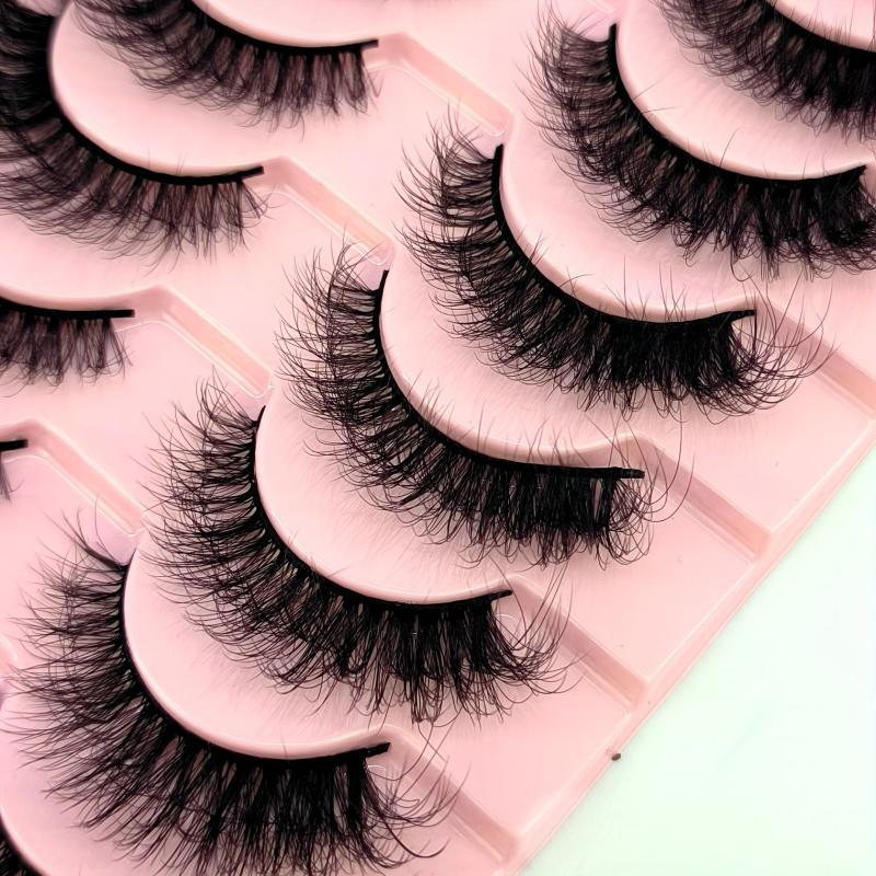 10 Pairs 3D Faux Mink Hair False Eyelashes Natural Messy Fluffy Lashes