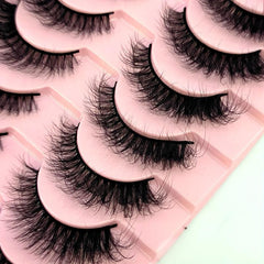 10 Pairs 3D Faux Mink Hair False Eyelashes Natural Messy Fluffy Lashes