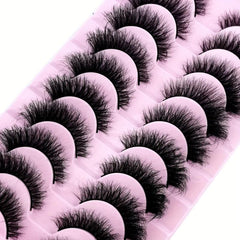 10 Pairs 3D Faux Mink Hair False Eyelashes Natural Messy Fluffy Lashes