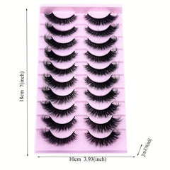 10 Pairs 3D Faux Mink Hair False Eyelashes Natural Messy Fluffy Lashes