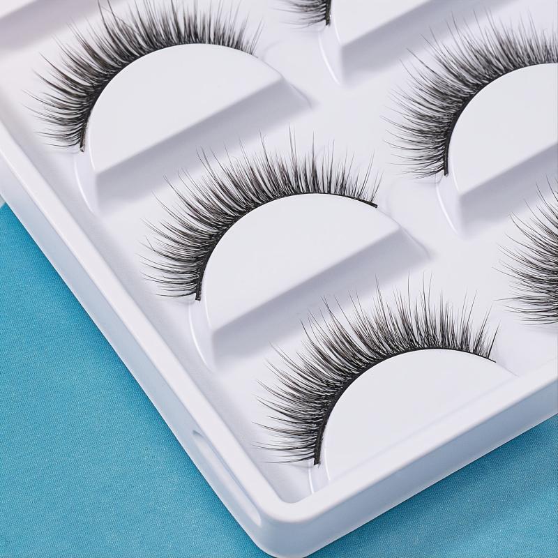 5 Pairs 3D Mink Eyelashes Fluffy Natural Wispy Cat Eye Faux Lashes