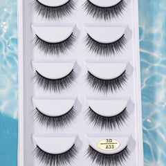 5 Pairs 3D Mink Eyelashes Fluffy Natural Wispy Cat Eye Faux Lashes