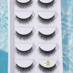 5 Pairs 3D Mink Eyelashes Fluffy Natural Wispy Cat Eye Faux Lashes