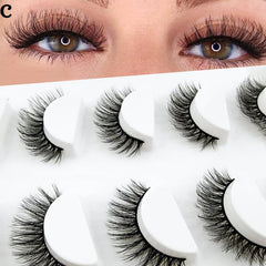 5 Pairs Cat Eye Sexy Eye Faux Mink False Eyelashes