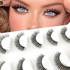 5 Pairs Cat Eye Sexy Eye Faux Mink False Eyelashes