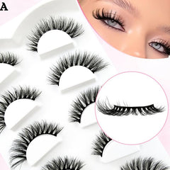 5 Pairs Cat Eye Sexy Eye Faux Mink False Eyelashes