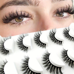 5 Pairs Cat Eye Sexy Eye Faux Mink False Eyelashes