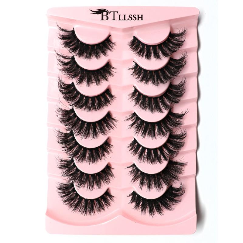 7 Pairs Thick Curl Fluffy False Eyelashes Daily Voluminous Cross Style